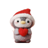 Funny Festive Christmas New Year Wool Needle Felting Starter Kit, Animal Needle Felting Kit, Non-Finished Felt Penguin Craft Kit, Lovely Penguin Needle Felting Kit for Beginners, 2 Set Kopida