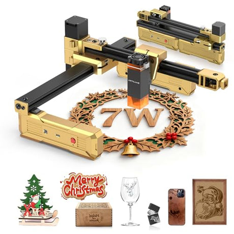 T1 Foldable Laser Engraver, 7000mW Portable Engraving Machine with 0.01mm Accuracy, 200x150mm Working Area for Wood, Leather, Acrylic, Coated Metal - Ideal for DIY & Small Business Artilume