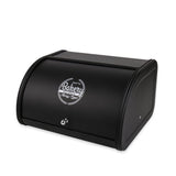 KL X458 Metal Bread Box/Bin/kitchen Storage Containers with Roll Top Lid (Black) KL