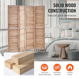VEVOR Wood Room Divider, 4 Panel Wood Folding Privacy Screen, 66.9 Inches Tall Indoor Louvered Wooden Partition, Portable Decoration Screen, for Room Separation, Home, Office, Restaurant & Bedroom VEVOR