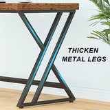 LVB Rustic Computer Desk, Metal Wood Home Office Desk, Industrial Simple Study Executive Desk for Writing Work, Wooden Student Gaming Computer PC LVB