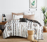 Geniospin King Size Comforter Set- 7 Pieces Boho Bed in a Bag, Western Bedding Set for All Seasons, Reversible Aztec Bedding, Lightweight Comforter Bed Set with Sheets, Pillowcases & Shams Geniospin