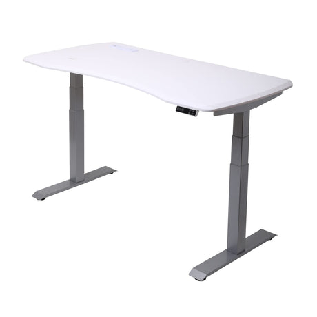 WorkPro® Electric Height-Adjustable Standing Desk with Wireless Charging, 60", White WorkPro