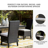 Signature Design by Ashley Beachcroft Casual Weather Resistant Armless Outdoor Side Chair with Cushion, Set of 2, Light Gray & Black Signature Design by Ashley