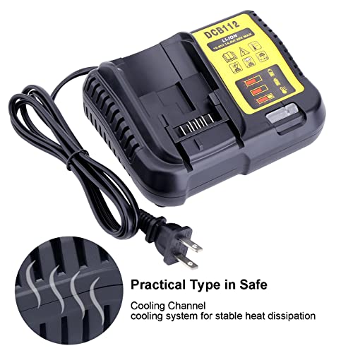 Biswaye DCB112 DCB115 20V Max Charger Charges All DCB201 DCB204 DCB606 DCB609 DCB207 DCB206 DCB203 DCB200 DCB120 DCB127 12V Max, 20V Max and 60V Max Li-Ion Cordless Tool Battery Packs - WoodArtSupply