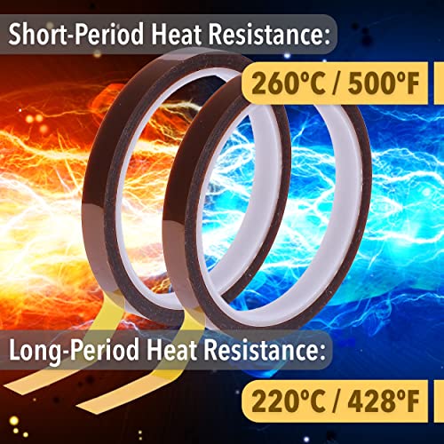 Mr. Pen- Heat Tape, 10mm x 33m(108ft), 2 Rolls, Heat Tape for Sublimation, Heat Resistant Tape, Heat Transfer Tape, High Temperature Tape, Thermal Tape, Heat Press Tape, High Heat Tape Mr. Pen