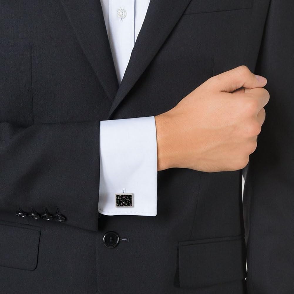 BAOZOON 12 Pcs Sublimation Metal Cufflink Blanks Heat Transfer Cuff Buttons Sublimation Blank DIY Shirt Cuff Links for Wedding Business and Daily Wear(Square) BAOZOON