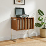 Crosley Furniture Lily Record Player Stand with Vinyl Storage, Stores up to 90 Records, Turntable Stands, Walnut Crosley Furniture