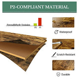 Yaheetech Nesting Coffee Table, Round Coffee Table for Living Room, Nesting Table with Wooden Tabletop and Sturdy Metal Frame, Stacking Living Room Tables Nesting End Table Set of 2, Rustic Brown Yaheetech