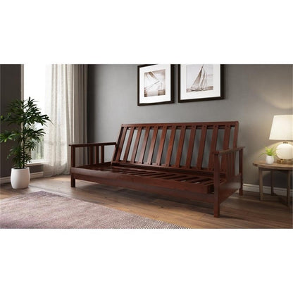 Strata Furniture Queen Sized Durango All Wood Futon Frame in Dark Cherry