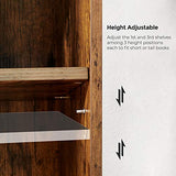 VASAGLE 5-Tier Adjustable Bookshelf in Rustic Brown - Stylish Floor Standing Unit VASAGLE