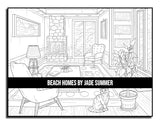 Beach Homes: An Adult Coloring Book with Beautiful Vacation Houses, Charming Interior Designs, and Relaxing Nature Scenes WoodArtSupply