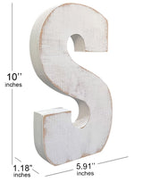 ABELOTS Distressed White Wash Wood Letter Decorative Signage, 10.0 x 5.91 inches, Love, Style S ABELOTS