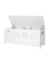 DINZI LVJ Litter Box Enclosure Furniture for 2 Cats, Top Opening Hidden Litter Box with Double Rooms, Dual Cat House with Good Ventilation, 47.2" Wooden Cat Washroom, White DINZI LVJ