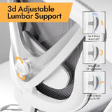 HOLLUDLE Ergonomic Mesh Office Chair - 3D Adjustable Lumbar Support & 3D Armrests, V-Shaped Back, Adjustable Desk Chair for Office & Home, White HOLLUDLE