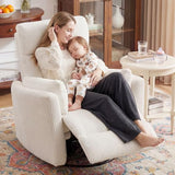 BOSMILLER 360° Swivel Recliner Chair,Nursing Rocking Chair with 2 Pillows for Adutlts,Comfy Rocker Recliners with High Back for Nursery,Living Room,Bedroom