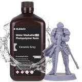 ELEGOO Upgraded Water Washable Resin 2.0, 3D Printer Resin with Low Viscosity and High Precision, 405nm Rapid UV-Curing Photopolymer Resin, 3D Resin for LCD/DLP 3D Printing, Grey 2000G ELEGOO