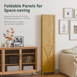Cozy Castle Wood Room Divider, 4 Panels Folding Privacy Screen, 66.9'' Wall Divider, Barnwood Room Separator, Freestanding Partition, Temporary Wall for for Home Office Restaurant Decorative, Natural Cozy Castle