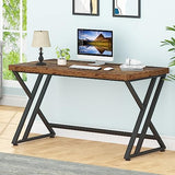 LVB Rustic Computer Desk, Metal Wood Home Office Desk, Industrial Simple Study Executive Desk for Writing Work, Wooden Student Gaming Computer PC LVB