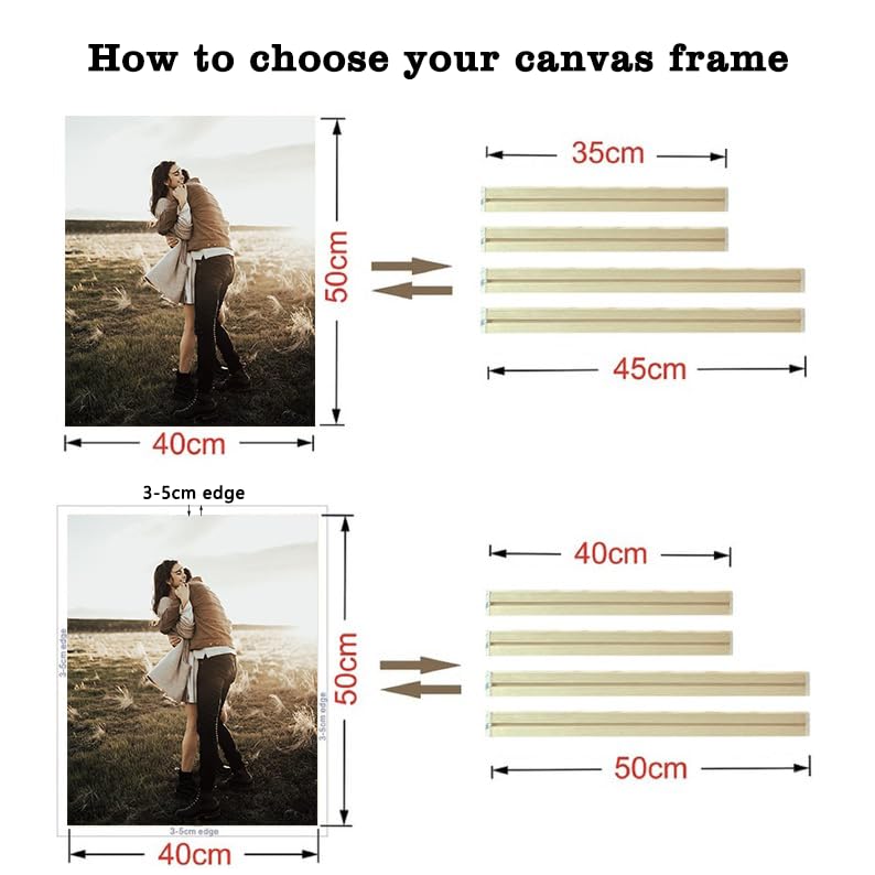 DIY Solid Wood Canvas Frame Kit for Oil Painting & Wrapped Canvas Wall Art Canvas Stretcher Bars Wooden Art Frames for Paintings & Canvases Framed Picture Canvas Artwork Accessories - 12x16 inches Nustila