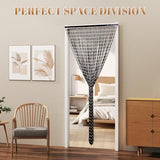 Boshen Handmade Bamboo Beaded Curtains for Doorways, 65 Strands 35.5x78.7inch Natural Wood Boho Hanging Door Beads Curtains Room Divider for Home Decor Hallway Window(Black) Boshen