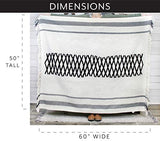 AuldHome Design Boho Farmhouse Throw, Black and Off White 50 x 60 Inch Striped Blanket AuldHome Design
