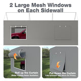 Carport Canopy Replacement Sidewall 20x6.6 FT Fits 10x20, 12x20, 20x20 FT Carport with Roll-up Windows, Waterproof & UV Protected, Easy Assembly with Ball Bungees, Grey (Sidewall Only, 1 Pack) FLOUREE