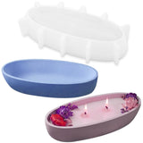 Large Candle Vessel Silicone Mold Oval Bowl Resin Molds, Creative Silicone Candle Vessels Pot Molds, Storage Tray Container Mold DIY for Candle Making Supplies Scented Candles Soaps Making or Storage Ainvhh