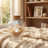 Chowsie Pet Memorial Bottle for Pet Hair, Pet Fur Memorial Keepsake, Keepsake for Dog and Cat Hair with Heart Shape Glass