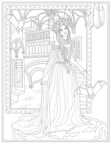 Creative Haven Gothic Fantasy Coloring Book; Skulls, Spiders, Graves, Bats, Cats, Ravens and Other Creepy Images to Color! (Adult Coloring Books: Fantasy) WoodArtSupply