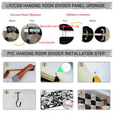 LRZCGB Hanging Room Divider,12pcs PVC Black Panel Screen Solid for Decorating Living, Dining, Study and Sitting-Room, Hotel(Black+Solid Board) LRZCGB
