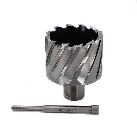 OSCARBIDE Annular Cutter 2 inch Cutting Diameter,1 inch Depth of Cut,3/4 inch Weldon Shank 2 Flat Mag Drill Bit with Pilot Pin for Magnetic Drill Press,1 Piece OSCARBIDE