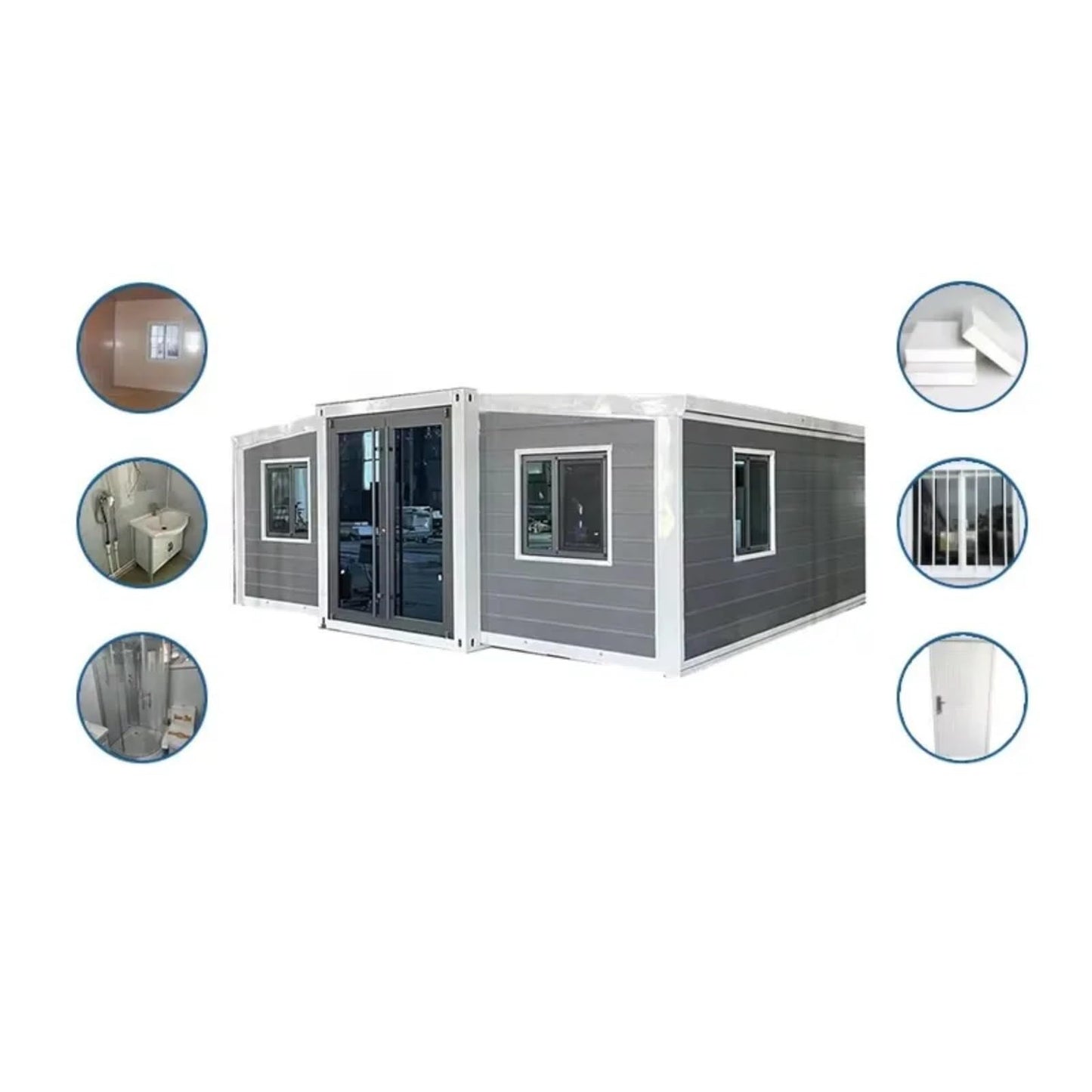 Folding Box House 20ft 40ft Extendable Folded Container House Living 3 Bedroom Mobile Prefab House Expandable Room - WoodArtSupply