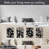Bdor Decorative Metal Panels, Set of 4, 10.98" x 15.94", Modern Geometric Design, Black Metal Wall Art, Room Dividers, Architectural Elements for Home and Office Décor Bdor