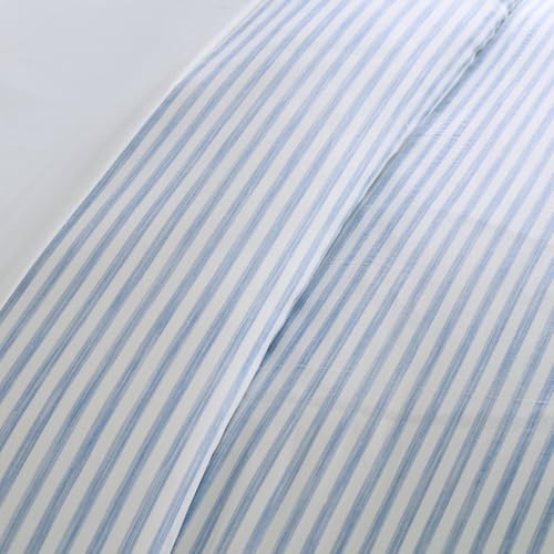 Levtex Home Martha Stripe Blue Reversible King/Cal King Comforter Set (106x94in) with 2 Pillowcases (36x20in) - Stripe Bedding - Blue, White - Cotton King Size Comforter Set - Lofty, Soft Levtex Home