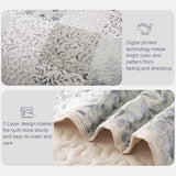 Exclusivo Mezcla Reversible Boho Quilts King Size, Gray Bedspreads Lightweight Coverlet All Season Patchwork Quilt Bedding Set with Printed Floral Pattern (1 Quilt, 2 Pillow Shams) Exclusivo Mezcla