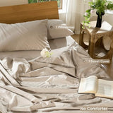 MooMee Bedding Duvet Cover Set 100% Washed Cotton Linen Like Textured Breathable Durable Soft Comfy (Heathered Taupe, Twin 68"x90") MooMee