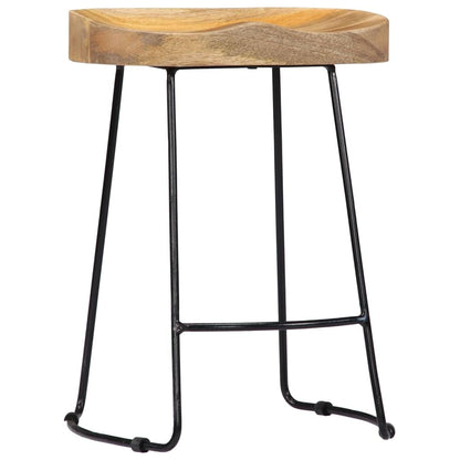 vidaXL Gavin Bar Stools 2 pcs Solid Mango Wood - WoodArtSupply