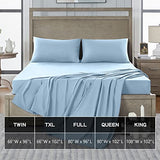 FreshCulture Queen Flat Sheet - Hotel Quality Queen Flat Sheet Only - Brushed Microfiber Top Sheet - Ultra Soft & Breathable - Wrinkle-Free - Easy Care - Single Flat Sheet (Queen, Light Blue) FreshCulture