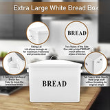 P&P CHEF Bread Box for Farmhouse Kitchen Counter Decor, Extra Large White Breadbox with Lid, 13.1” X 11.81” X 7.2” Metal Storage Container for 2+ Loaves, Modern Style & High Capacity P&P CHEF