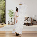 DURASPACE 8 Panel Room Divider, 6ft Tall Folding Privacy Screen, 19.5" Wide Panels, 360°Rotation, Hand-Woven Freestanding Wood Partition for Room Separation DURASPACE