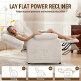 Korser Power Recliner Chair, Living Room Chairs for Adults, Oversized Electric Recliner with Side Pockets, Chenille Fabric Reclining Chair for Living Room, Bedroom