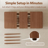 Muwuele Solid Wood Extendable Dining Table for 4-8 People with Seamless Extension from 47.2 to 63 Inches, Easy Assembly, Expandable Tables for Small Spaces, Dining Room, Kitchen, Living Room, Walnut Muwuele