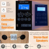 Homsido 2-3 Person Indoor Infrared Sauna, 11 Low EMF Far Infrared Carbon Panel Hemlock Wood Sauna Room Indoor Home Sauna with Tempered Glass Door,Bluetooth Speakers, Chromotherapy Lights(110V, 2100W) Homsido