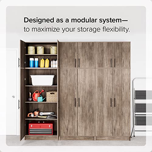 Prepac Elite 32" Storage Cabinet Closet, Gray Storage Cabinet, Linen Cabinet, Wardrobe Cabinet with Hanging Rail and Shelves 20" D x 32" W x 35" H, DEW-3264 - WoodArtSupply