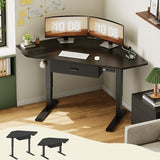 SEDETA Corner Standing Desk, 32'' Small Height Adjustable Electric Computer Desk with Drawer for Gaming, Small Space, Stand up Home Office Writing Desk, Small Gaming Table, Black SEDETA