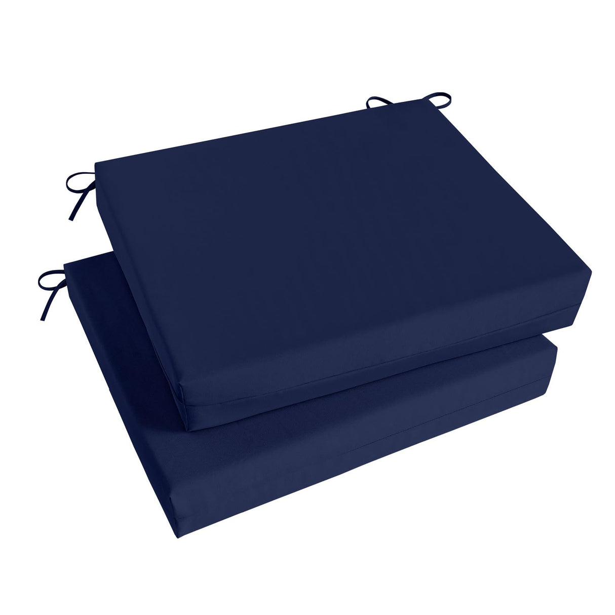 Basic Beyond Outdoor Chair Cushions Set of 2, Waterproof Outdoor Cushions with Ties, Square Corner Patio Furniture Cushions, 18.5"x16"x3", Navy Basic Beyond