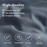 Monbix King Size Comforter Set - 7 Pieces Bed in a Bag King, Blue Gray Bedding Sets with Comforter, All Seasons Comforter Bed Set with Sheets, Pillowcases & Shams Monbix
