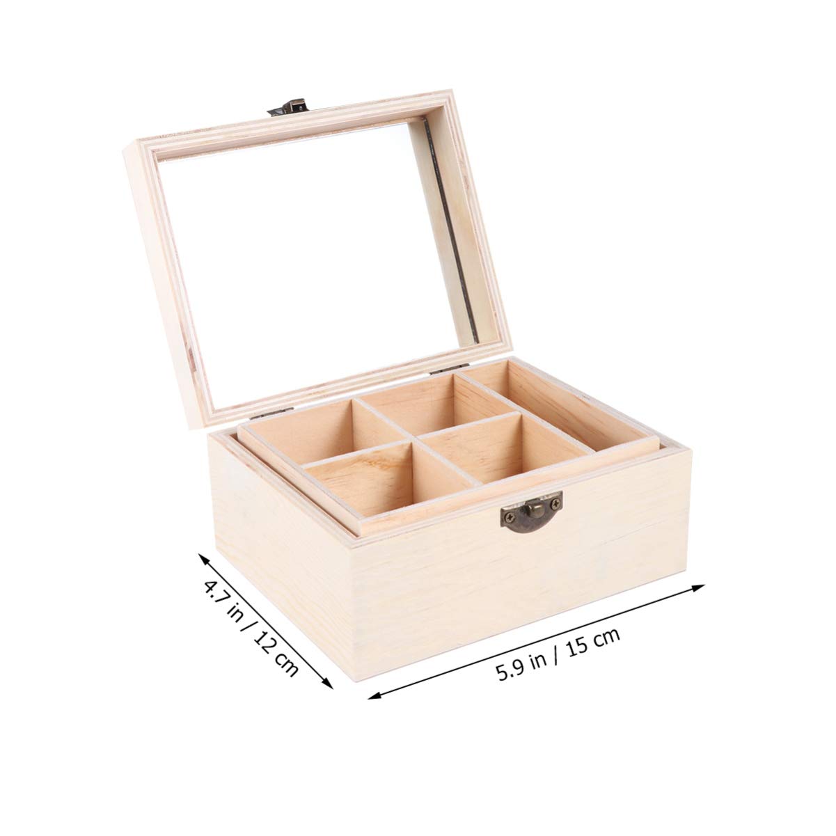 Artibetter Unfinished Wooden Boxes: 1PC Unfinished Wooden Jewelry Box Treasure Boxes with Locking Clasp for Jewelry Storage DIY Crafts ARTIBETTER
