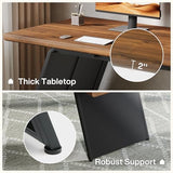 Tribesigns 6.57 FT Conference Room Table, 79" L x 27.56" W Rectangle Executive Meeting Seminar Table with Walnut Wood Top & Black Metal Base for 6, Modern Office Desk Business Furniture for Boardroom Tribesigns